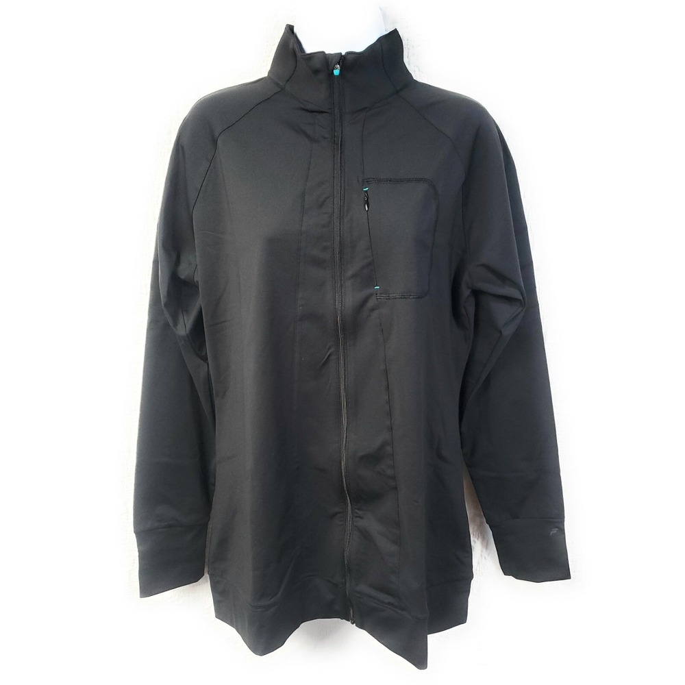 Fila Women's ThermoCool Platinum Tennis Jacket Black w/ Teal Accents Size XL NWT